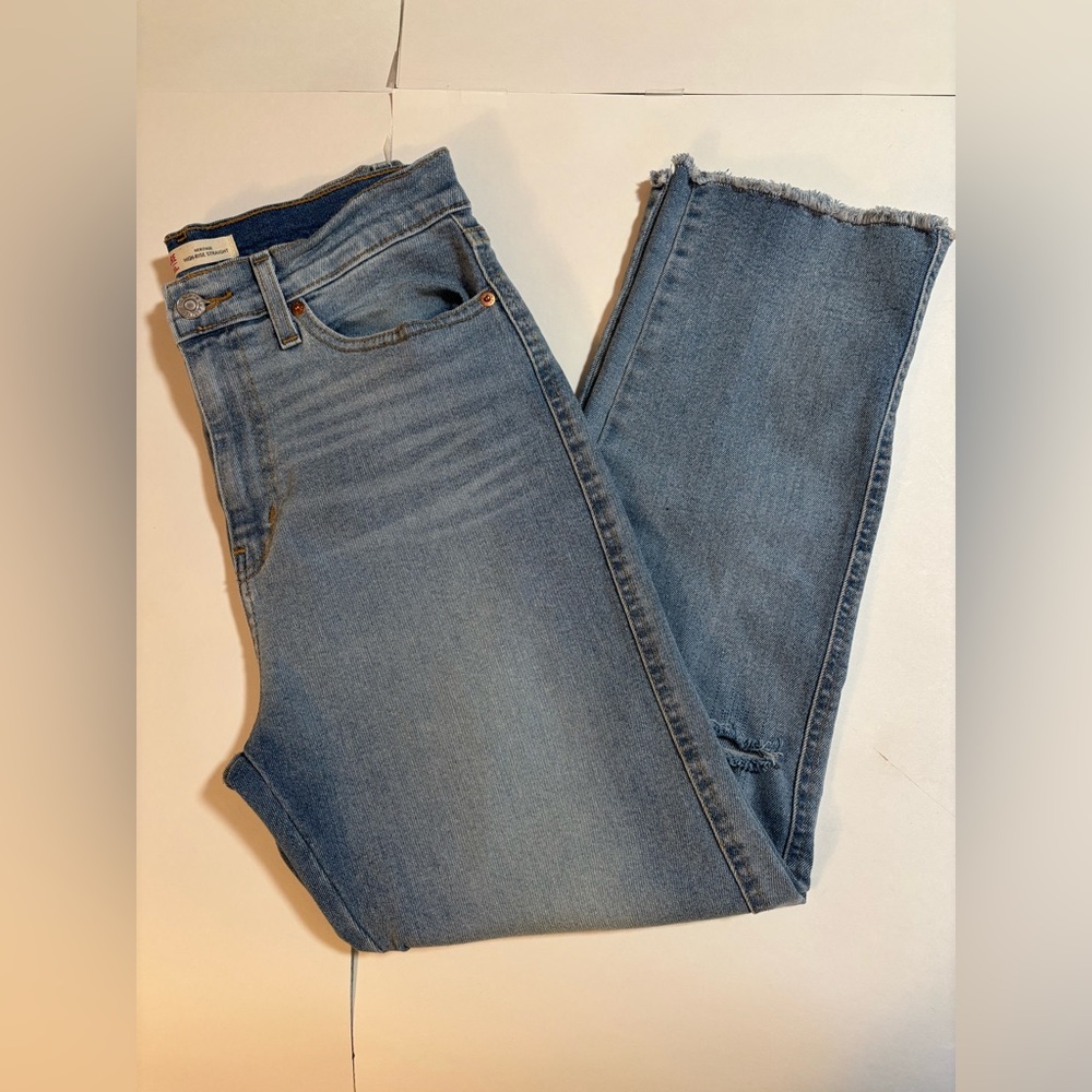 Signature Levi Strauss Heritage High-Rise Straight 6 W28 Light Blue